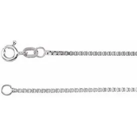 14K White 1.3 mm Diamond-Cut Box 20" Chain