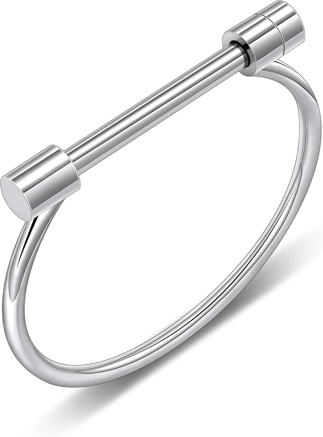 AILUOR Stainless Steel D Shape Bar Screw Shackle Horseshoe Novelty Fashion Bangle Bracelet Jewelry Unisex