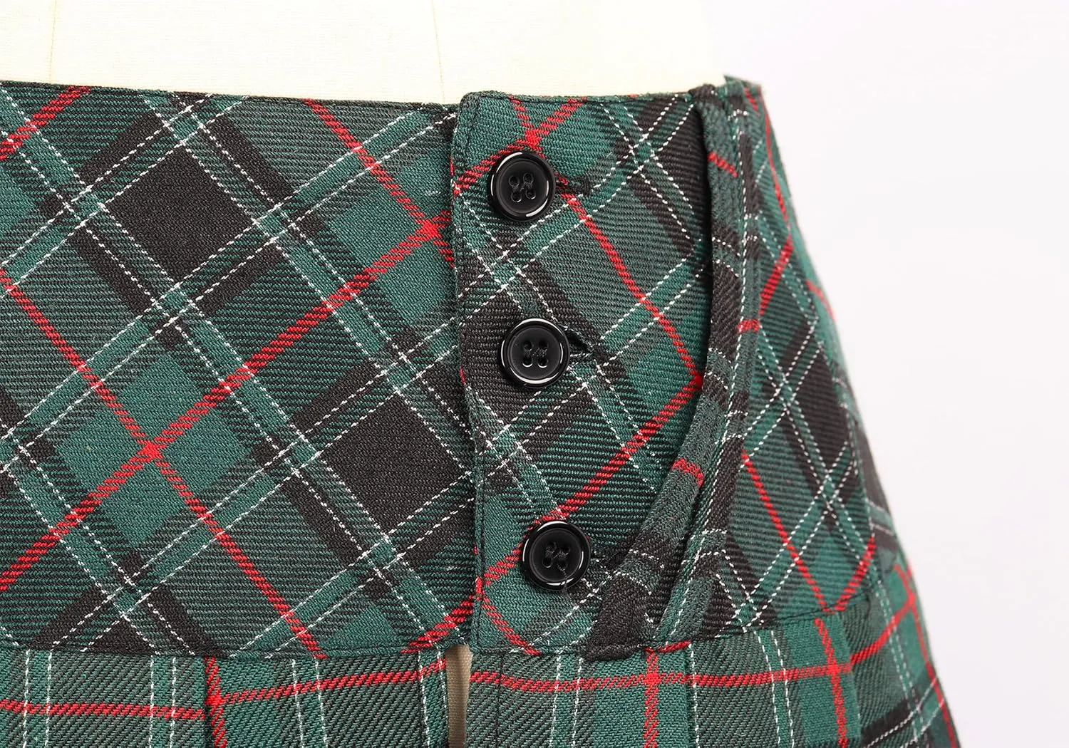 C-ZOFEK Mini Plaid Slit Skirt Women's US Size Pleated Skirt Schoolgirl Uniform, Multicolour
