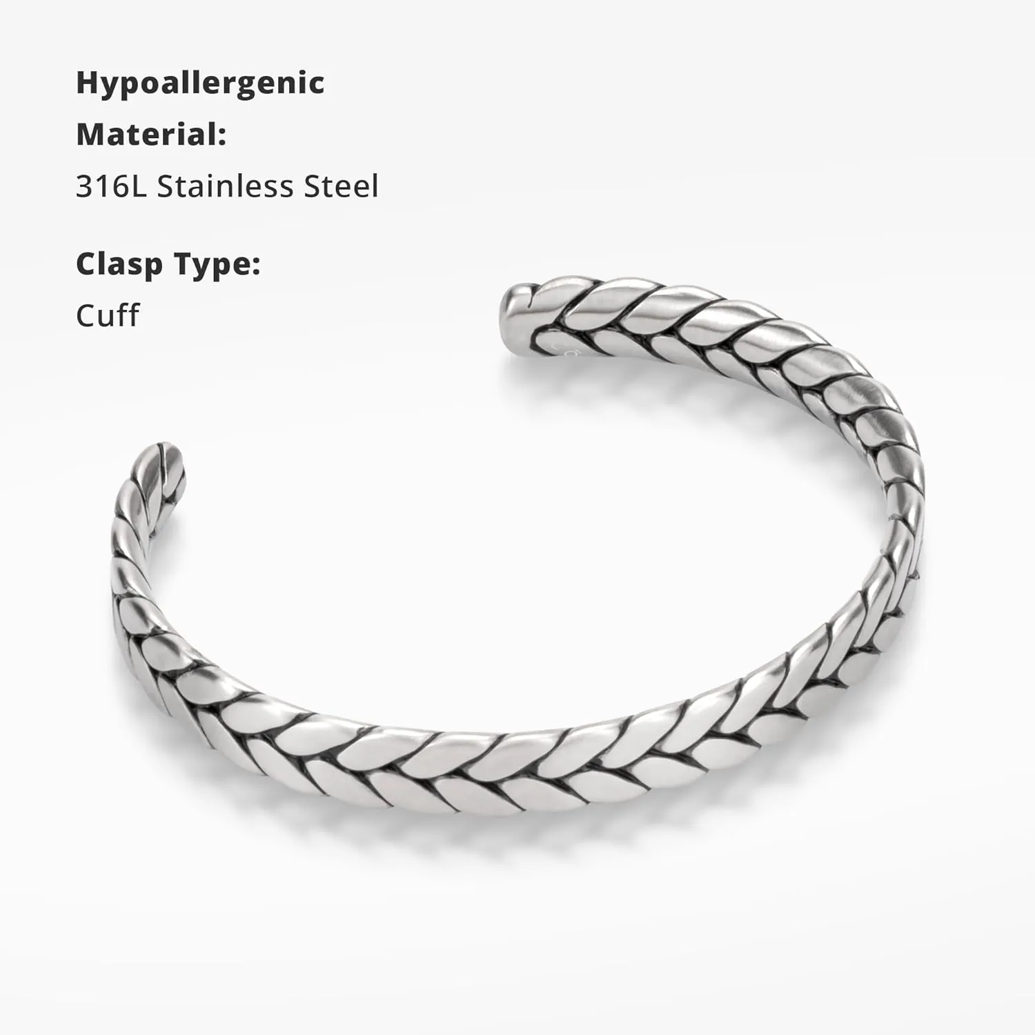 COBI 316L Stainless Steel Bracelets for Men, Thick Thin Cuban Link Chain, Blue Black Grey Beaded Stone, Premium Leather Jewelry with Totem, Franco Chain, Hip Hop Punk Style, Ideal Gift, 7 8 9 Inch