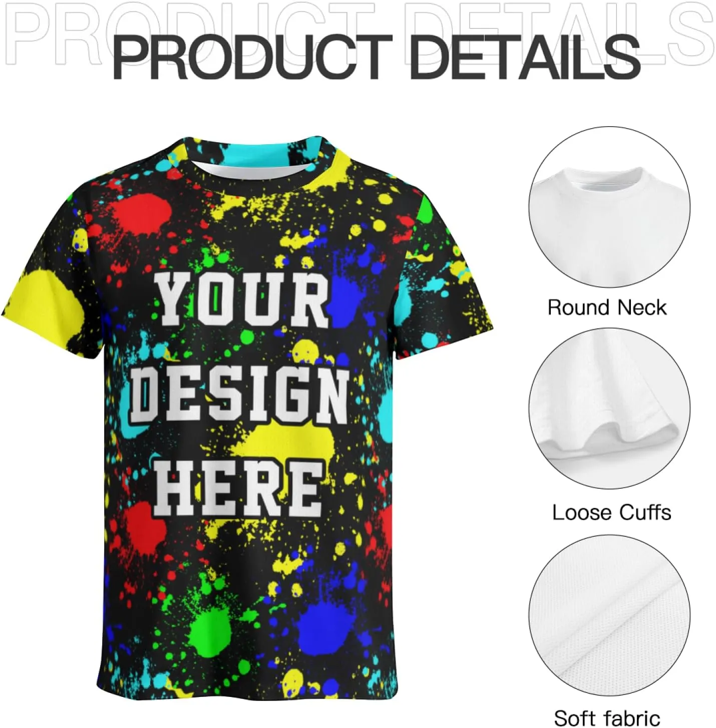 Custom T Shirts for Men Women Custom Shirt Customize Tshirt Tee Unisex Add Your Own Personalized Text Photo Front Back Print