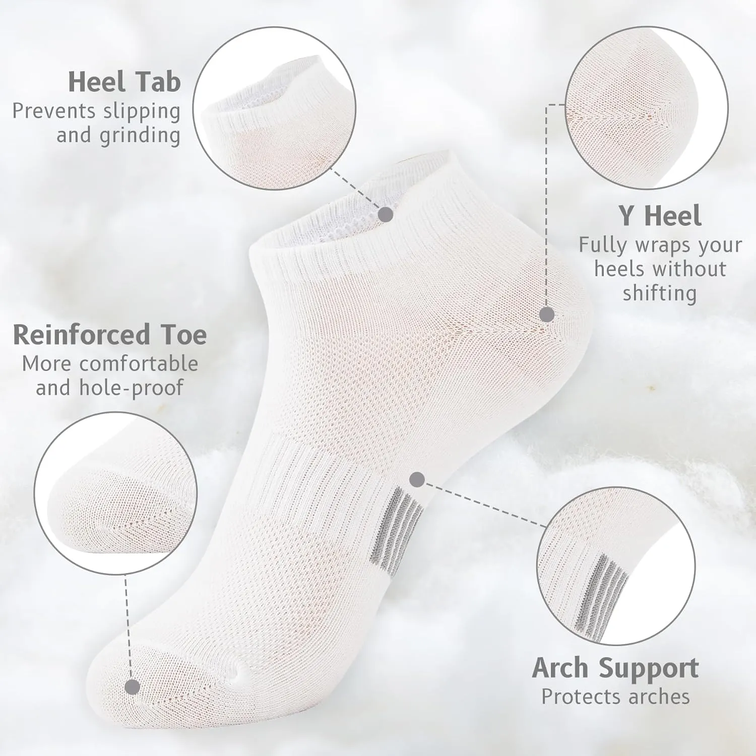 Durio Running Socks Womens Ankle Socks for Women 5Pairs Athletic Socks Low Cut Breathable Anti Blister Wicking Odor Resistant