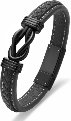 Imrsanl Cremation Jewelry Urn Bracelet for Ashes Men's Braided Genuine Leather Cremation Urn Bracelet for Human - Ashes Cuff Urn Bangle for Men Women