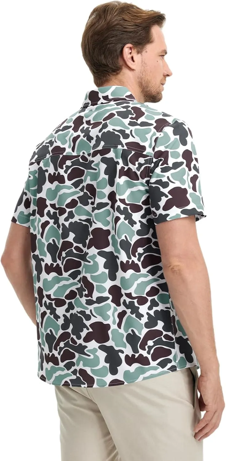 M MAELREG Mens Hawaiian Shirts Short Sleeve Button Down Tropical Beach Floral Solid Print Summer Vacation Mens Casual Shirts