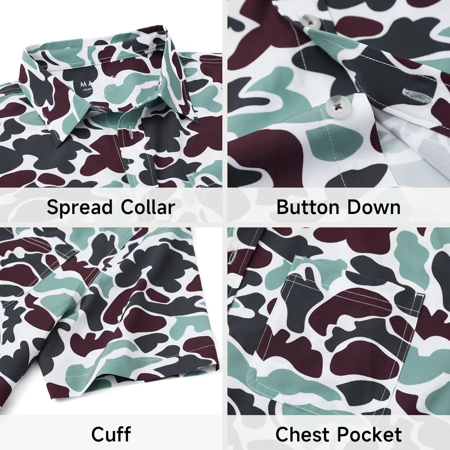 M MAELREG Mens Hawaiian Shirts Short Sleeve Button Down Tropical Beach Floral Solid Print Summer Vacation Mens Casual Shirts