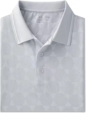 M MAELREG Mens Polo Shirts Short Sleeve Jacquard Performance Moisture Wicking Lightweight Casual Active Mens Golf Shirt