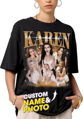 Mit & Mia Custom Bootleg Rap Tee Shirt for Boyfriend Girlfriend Custom Face Tshirt Vintage Graphic Shirt Gift Idea Birthday