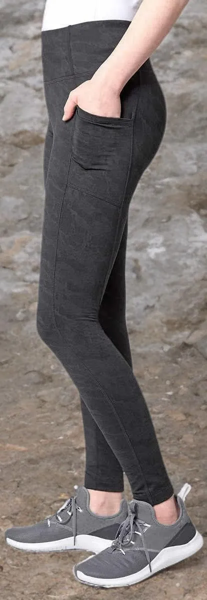 Mondetta Womens Midweight Brushed Jacquard Legging