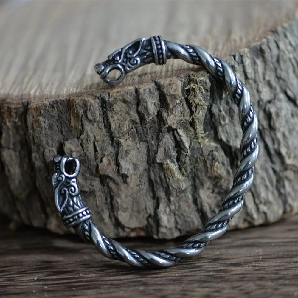 Stainless Steel Viking Bracelet Men's Cuff Bracelet For Men Talisman Jewelry