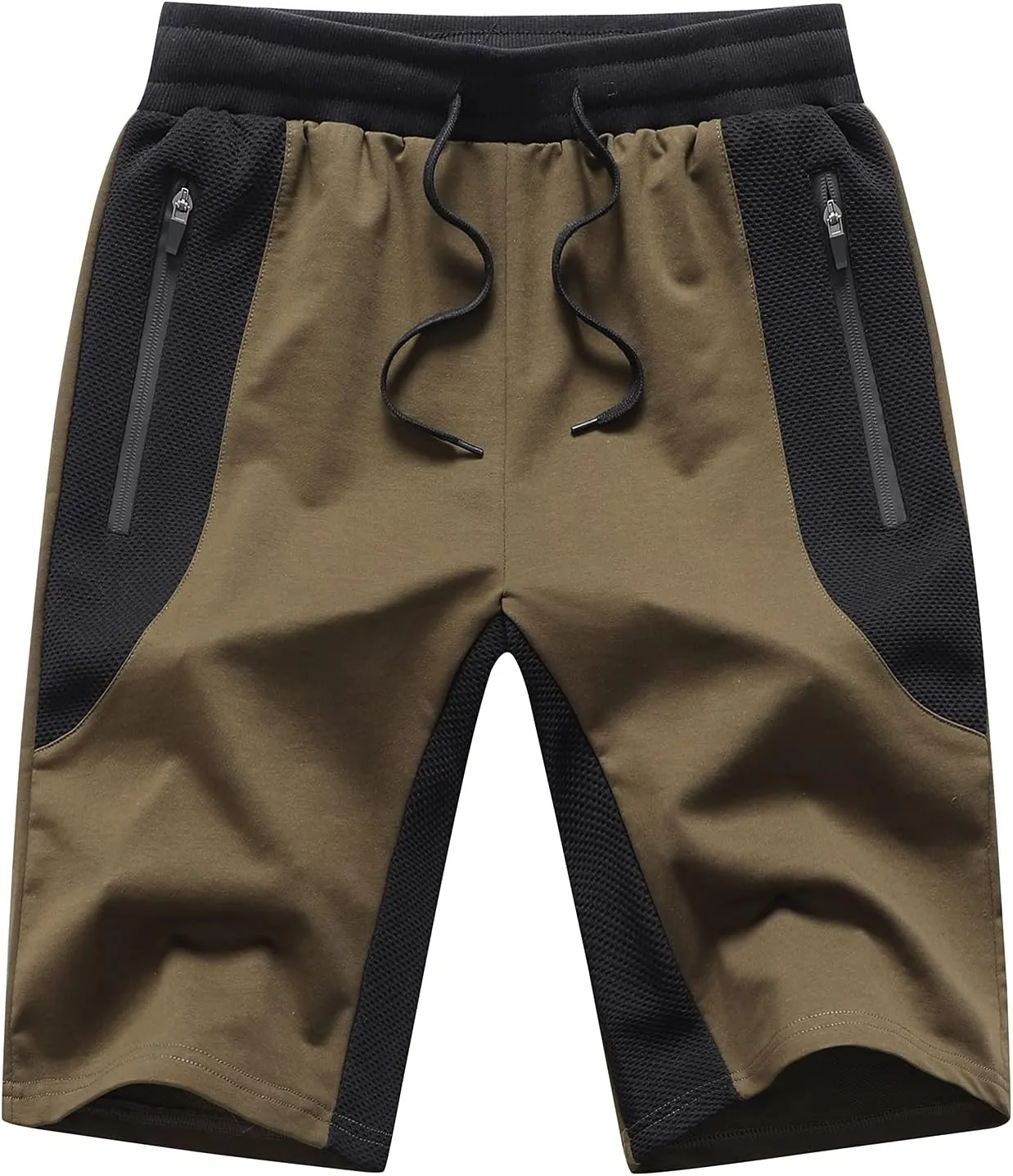 Tansozer Mens Athletic Shorts with Zip Pockets