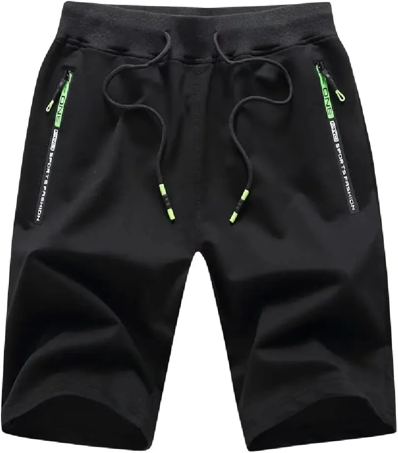 Tansozer Mens Athletic Shorts with Zip Pockets