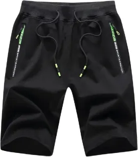 Tansozer Mens Athletic Shorts with Zip Pockets