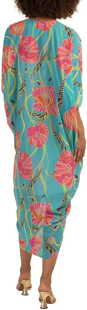 Trina Turk womens Floral Ruched Caftan