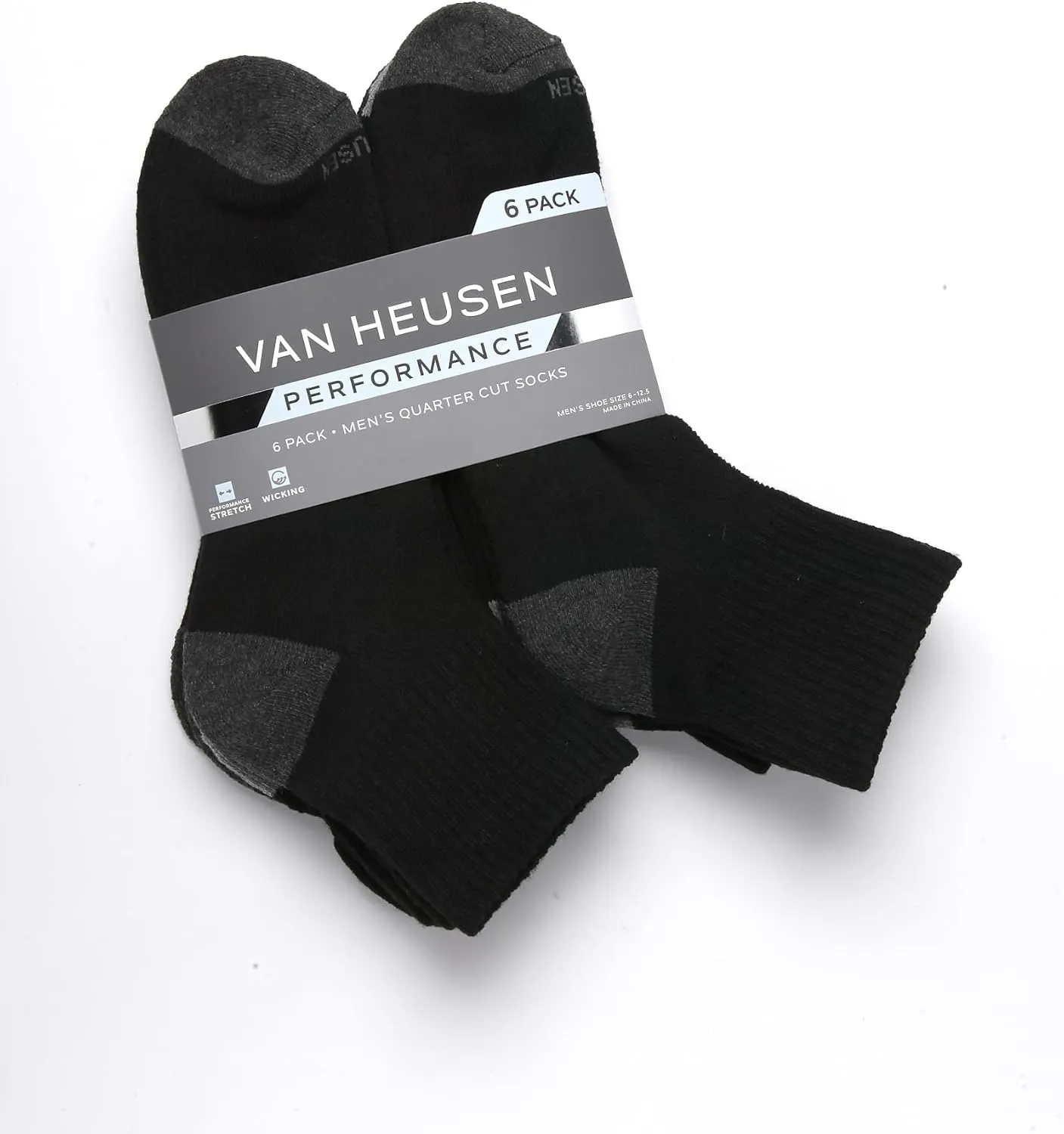 Van Heusen Men's Athletic Quarter Cut Socks (6 Pack)