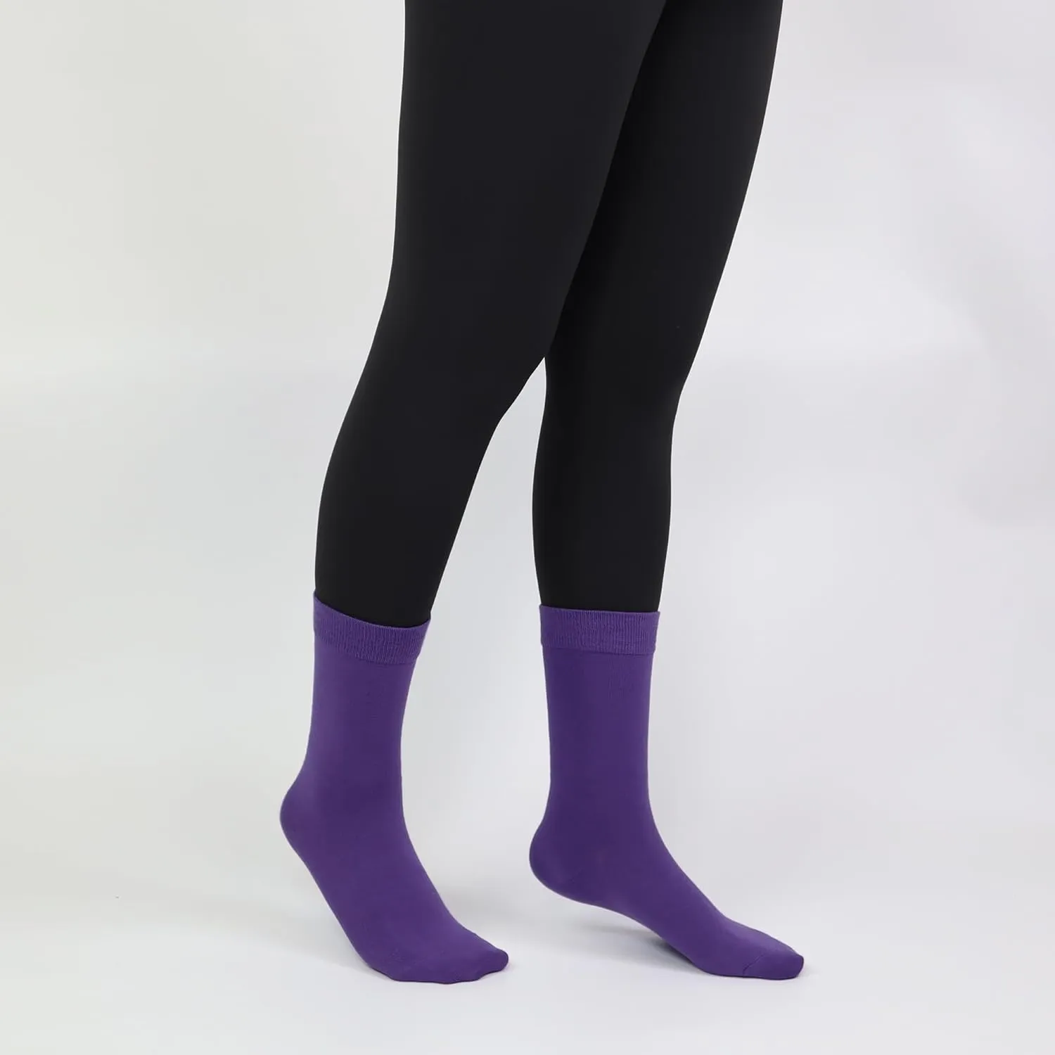 Womens Combed Cotton Color Thin socks Viscose- Breathable Soft Crew Casual Socks Comfort Gift 4 Pairs