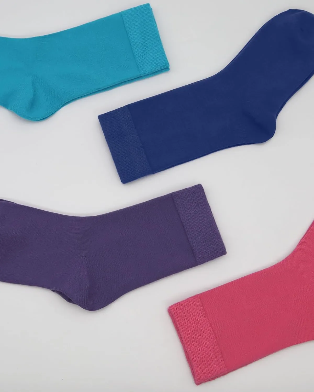Womens Combed Cotton Color Thin socks Viscose- Breathable Soft Crew Casual Socks Comfort Gift 4 Pairs