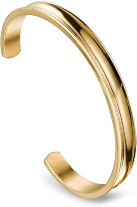 Zuo Bao Stainless Steel Bracelet Grooved Cuff Bangle for Women