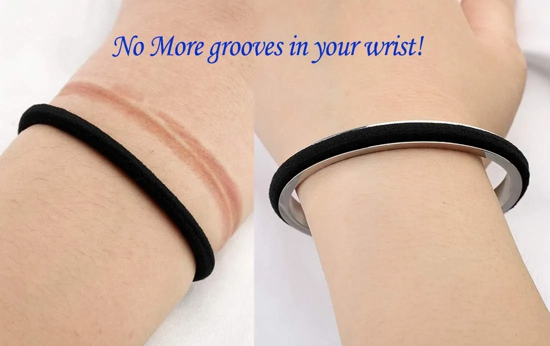 Zuo Bao Stainless Steel Bracelet Grooved Cuff Bangle for Women
